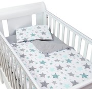 Set perna bebelus si plapumioara matlasata 100x75 cm Kidizi All Mint Stars