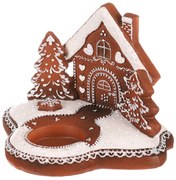 Sfeșnic Perníkový domeček, poliresin, 11 cm