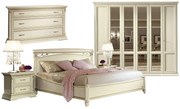 Set Dormitor Victoria, 5 Piese, Crem Patinat