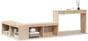 vidaXL Noptieră cu birou, 222x107x75 cm lemn masiv de pin