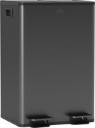 HOMCOM Coș de bucătărie 2 compartimente de 2 x 28L, oțel inoxidabil, capac cu închidere silențioasă, 45,8x36x67,6cm, negru | Aosom Romania