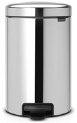 Cos de gunoi cu pedala Brabantia NewIcon 649033, 12 L, Inchidere lina, Baza antiderapanta, Cos interior metalic, Inox
