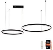 Lustră LED dimabilă Immax NEO 07216L FINO 93W/230V 60/80 cm negru Tuya + telecomandă