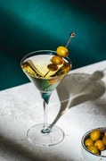 Fotografie Vodka martini, classic alcoholic cocktail drink, 5PH