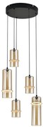 Lustra cu 5 pendule LED, CHAMPAGNE GLASS-BLACK, ZB-2534