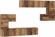 vidaXL Unități TV Pe perete 4 pcs Lemn Vechi Lemn compozit