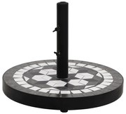 vidaXL Suport umbrelă de soare, negru și alb, rotund, 12 kg