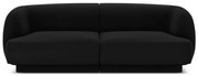 Canapea 2 locuri, Miley, Micadoni Home, BL, 184x85x74 cm, catifea, negru