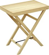 Outsunny Masă de grădină exterior rectangulară din lemn pentru balcon terasă 68L x 44l x 75H cm Natural | Aosom Romania