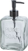 Distribuitor de sapun lichid PURE, sticla transparenta, 550 ml, Wenko