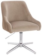 HR920CROSS Scaun Latte din Catifea cu Bază Cromata