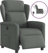 vidaXL Fotoliu rabatabil electric, gri închis, material textil