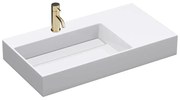 Lavoar pe blat Rea Archi compozit dreptunghiular 89.5 cm alb lucios