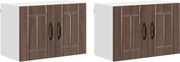 vidaXL Dulapuri de perete pentru bucătărie cu ușă 2 pcs Stejar închis