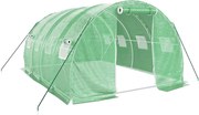 vidaXL Seră cu cadru din oțel, verde, 12 m², 4x3x2 m