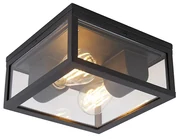 Plafoniera industriala neagra IP44 cu 2 lumini - Charlois