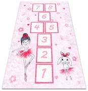 JUNIOR 51828.802 covor lavabil hopscotch, balerină pentru copii anti-alunecare - roz