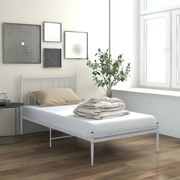 vidaXL Cadru de pat, alb, 90 x 200 cm, metal