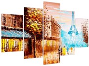 Tablou - Vremea ploioasă și Turnul Eiffel (150x105 cm)