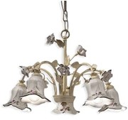 Candelabru 5 brate cu flori ceramice in stilul clasic Florentin PISA