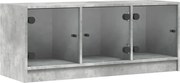 vidaXL Comodă TV cu uși din sticlă, gri beton, 102x37x42 cm