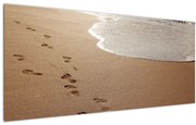 Tablou - urme în nisip și mare (120x50 cm)