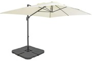 vidaXL Umbrelă de soare de grădină, bază portabilă, nisipiu
