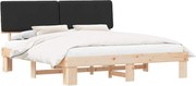 vidaXL Cadru de pat cu tăblie tapițată cu headboard Negru 180 x 200 cm