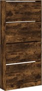 vidaXL Pantofar cu 4 sertare rabatabile, stejar fumuriu, 80x21x163,5cm