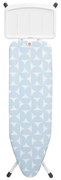 Masa de calcat Brabantia B 1005619, 124x38 cm, 7 pozitii de reglare, Suport generator de abur, Albastru deschis