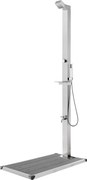 vidaXL Duș de grădină cu bază gri, 225 cm, oțel inoxidabil