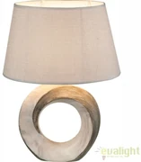 Veioza / lampa de masa design elegant din ceramica si abajur din tesatura Jeremy 21641T GL