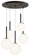 Lustra cu 5 pendule design modern Basic form negru