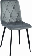 OFERTA Scaun de masă din catifea gri LIBRA cu picioare negre II. calitate.