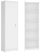 Dulap cu o Usa si 4 Polite, 200X45X45 cm, Culoare Alb din Pal de 18mm