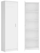 Dulap cu o Usa si 4 Polite, 200X45X45 cm, Culoare Alb din Pal de 18mm