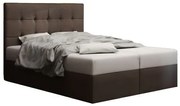Pat matrimonial Boxspring 140 cm Duel 2 (maro închis) ( cu saltea și sp. depozitare). 1046451