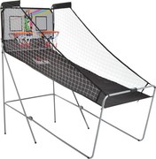 HOMCOM Coș de Baschet cu Panou LED, Pompă, 2 Coșuri, 4 Mingi și 8 Moduri de Joc, 205x110x205 cm, Negru | Aosom Romania