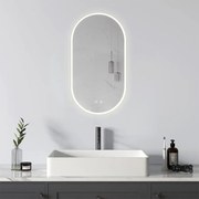 Oglindă baie, Multifuncțională, Iluminare LED Touch, Sistem Dezaburire, 90x60 cm