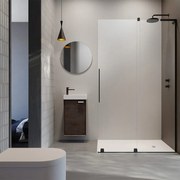 Paravan de dus tip Walk-in Radaway Furo SL negru mat-transparent 80 cm sticla securizata 8 mm dreapta