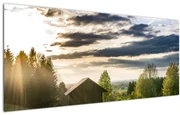 Tablou cu cabana pe luncă (120x50 cm)