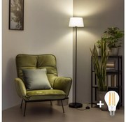Brilagi - Lampă LED de podea CERIA 1xE27/40W/230V Ø 30 cm alb/negru