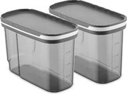 Set cutii de depozitare (2 piese), Hermia, Culoare: Antracit