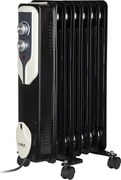 Calorifer electric Floria ZLN3642,Negru 1500 W, 7 elementi, 3 trepte de putere, Termostat reglabil, Protectie supra-incalzire, Indicator luminos,