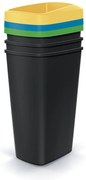 Set pubele pentru deseuri sortate, patrate, 3 x 45 l, colorate