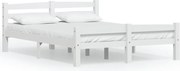 vidaXL Cadru de pat, alb, 120x200 cm, lemn masiv de pin