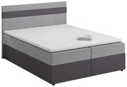 Pat matrimonial Boxspring 140x200 cm Mimosa (cu saltea și somieră) (gri închis + gri). 1007805