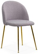 Scaun living gri din boucle cu picioare aurii BUC 284