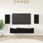 vidaXL Set comodă TV 4 pcs Stejar negru 80 x 30 x 30 cm Lemn compozit