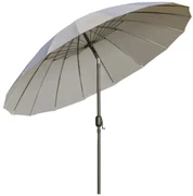 Outsunny Umbrelă de Grădină Înclinabilă cu Manivelă și 18 Spițe din Metal și Poliester, Ø250x240 cm, Gri Deschis | Aosom Romania